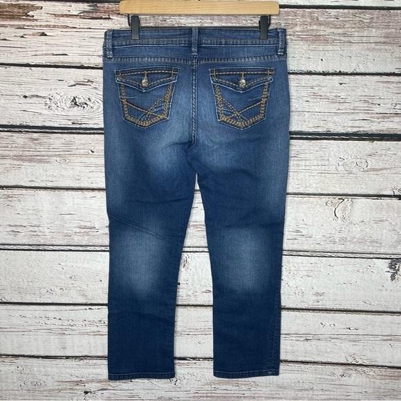 a.n.a. A New Approach Cropped Denim‎ Blue Jeans Size 28/6 Mid Rise Stretch EUC! - Picture 4 of 15